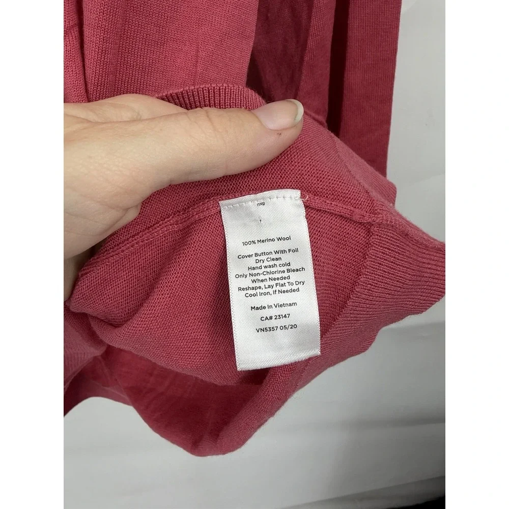 Talbots 100% Merino Wool Sweater Women 1X Pink Coquette Feminine Knit Feminine